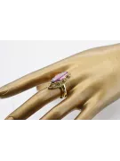 Vintage craft Ring Amethyst 14K Yellow gold vrc005y